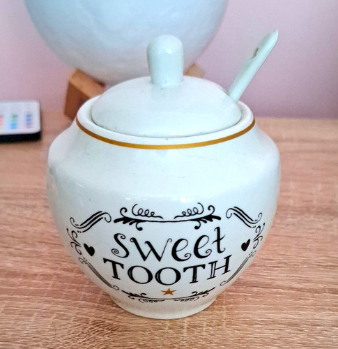 Asda white ceramic sugar bowl - ceramic,