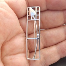 BROOCH sterling silver long