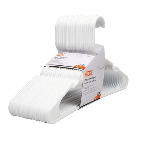 White plastic hangers - plastic,