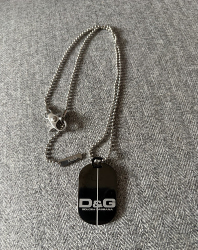 Signed dog tag pendant - dog,