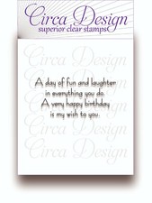 Clear Unmounted Birthday Verse