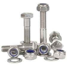 M10 M12 Hex Head Bolts Hexagon Bolt With Nyloc Nuts & Washers A2 Stainless Steel