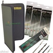 BRAND NEW CARP RIG WALLET AND 20 PINS + 18 HAIR RIGS & 4PC NEEDLE SET