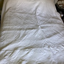 Vintage Throw  boho Shabby Chic : Off White 80” X 68” Clean