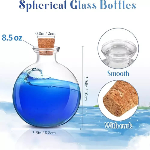 Large clear round glass - round, potion