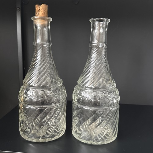 Vintage clear glass decanters - clear,