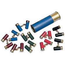 Shotgun Cartridge Cufflinks in a Cartridge Navy, Pink, Orange, Black, Green