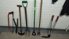 7 Garden Tools - Bow Saw, Pruners, Edger, Fork, Hoe, Weeding Fork, Edging Shears