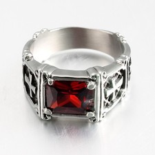 Knights Templar Ring Red