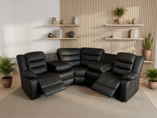 Black recliner sofa - recliner, 3
