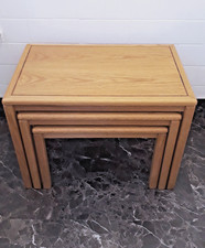 Vintage Danish Nest of Tables in Oak and Walnut by Vejle Stole og Møbelfabrik 