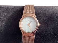 Skagen Freja Rose Gold Watch Mini MOP Dial Rose Gold Mesh Strap 