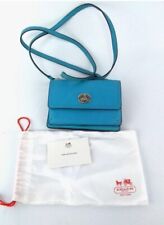 Coach Turquoise Blue Leather Wallet with Crossbody Strap - Similar to Mini Dylan