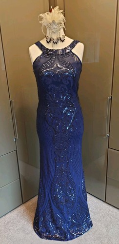 Quiz sequin long navy blue - navy,