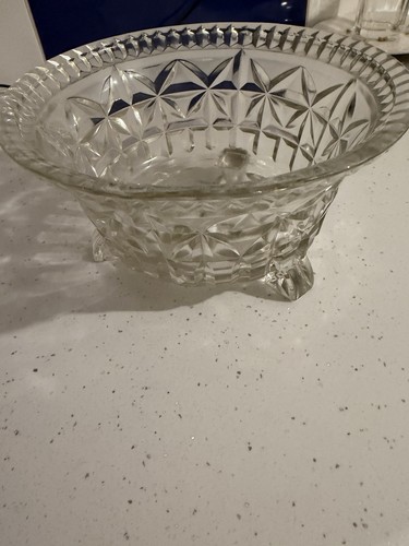 Clear pressed glass starburst - pressed,