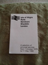 British Rail Mini Timetable Isle Of Wight to London 1 October 1979to 11 May 1980