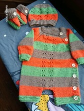 Handknitted Baby Romper Set