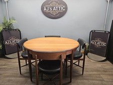 Mid Century G-Plan Fresco Extendable Round Dining Table and 4 Chairs
