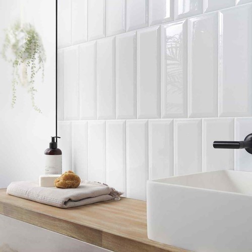 White metro wall tiles - white,