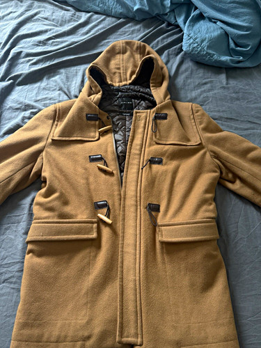 Zara man beige hooded wool - man,