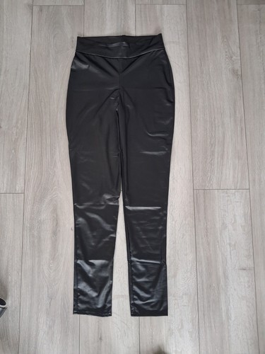 Womens black wet look leggings - womens,