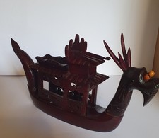 Chinese Dragon Boat In Rosewood ( 7.5 inch long)