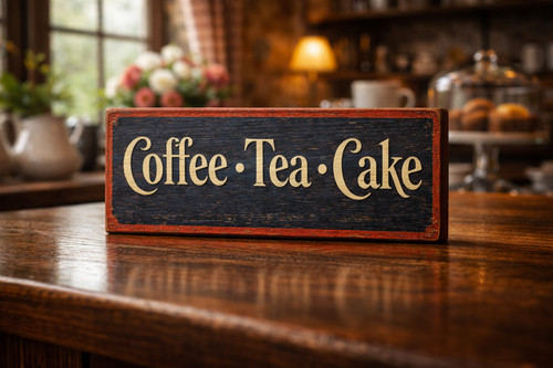 Coffee tea cake sign vintage - tea,