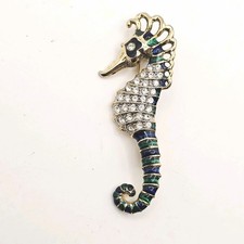 Seahorse Green Blue Enamel Eye