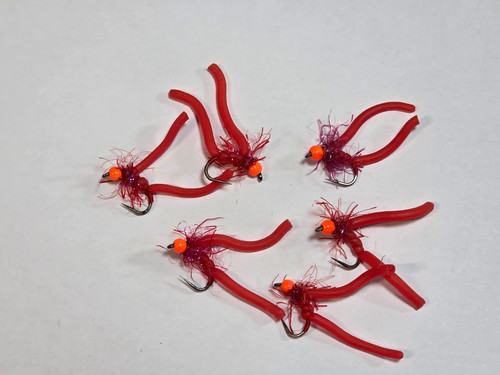 Red squirmy worms fly - 6,