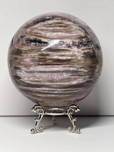 Petrified wood crystal sphere - petrified,