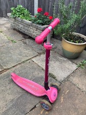 3 wheeled scooter - Globber Pink Scooter With Wheel Lights - Girls.