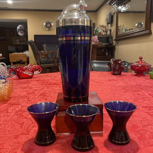 Vintage art deco cobalt blue - vintage,