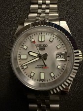 Seiko 5 Automatic Mod Watch Mother of Pearl Face