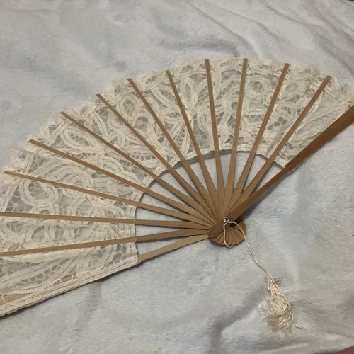 Vintage lace hand fan - vintage, crochet