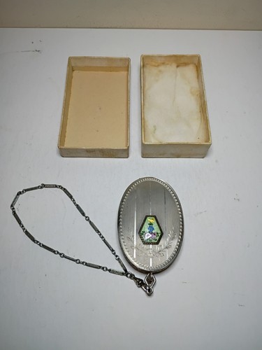Vintage compact mirror silver - vintage,