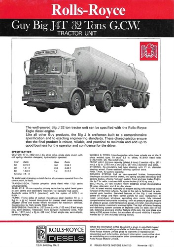 Truck data sheet rolls royce - data,