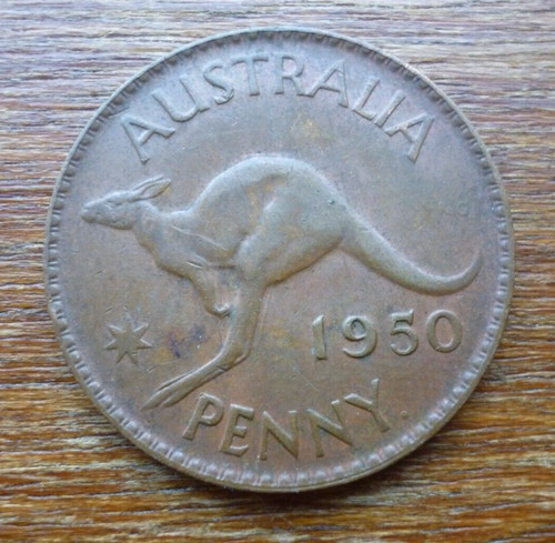 1950 australia one penny - 1950, coin