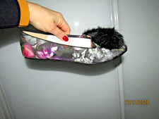 Ted Baker Ballerina pumps Shoes floral black fluffy 6