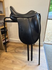 Harry Dabbs Monoflap Dressage saddle 17 XW IB Tree Black