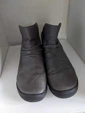 Clarks Trigenic Boots Grey Leather Ankle Pull on Flex Sole Slouchy UK Size 8D 