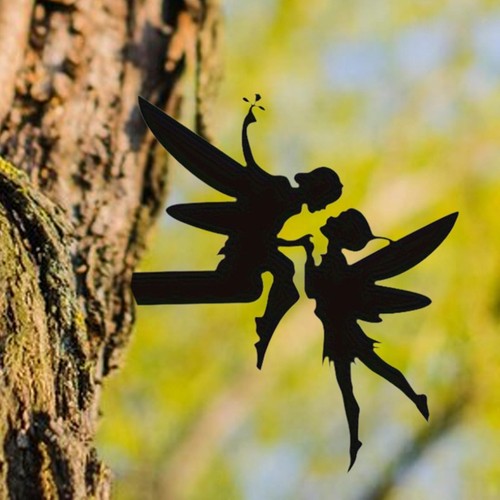 Fairy silhouette garden - garden, stake