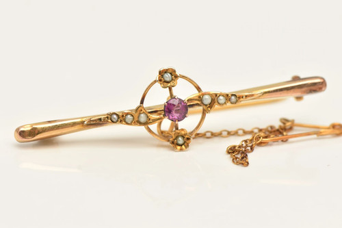 Edwardian 9ct gold ruby - gold, &