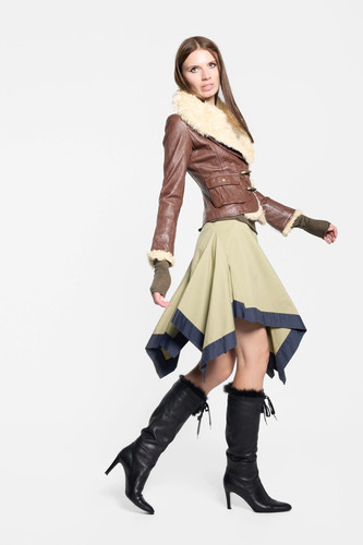 Biemme fur trim leather jacket - biemme,