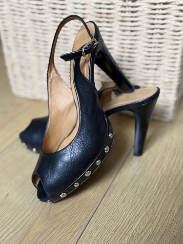Hispanitas black leather peep - hispanitas,