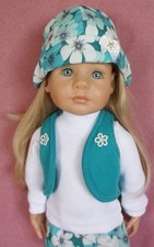 A 5 PIECE TEAL FLOWER SKIRT