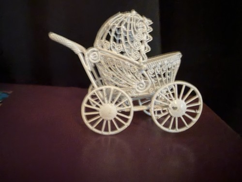 Vintage white metal wire - vintage,