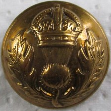 UK Army:"ROYAL SCOTS FUSILIERS SOLDIER'S BRASS BUTTON"(Large, 25mm, WW1-WW2 Era)