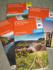OS Ordnance Survey  Explorer maps - current editions in as new condition