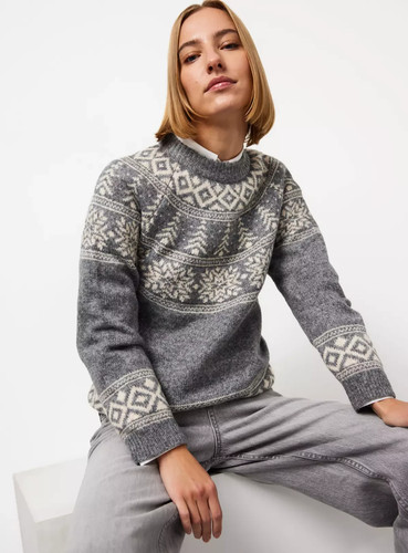 Grey fairisle winter knitted - fairisle,