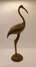 12" Vintage Brass Crane Heron